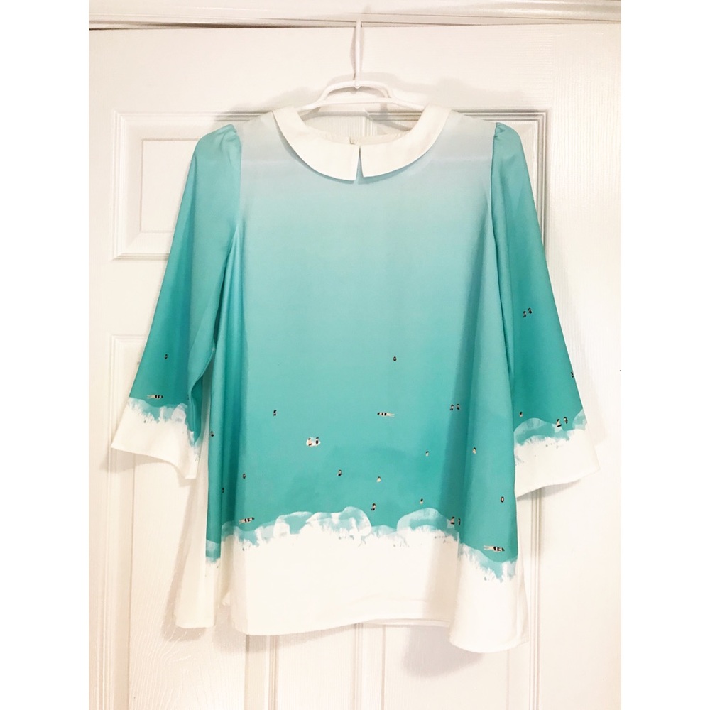 Blue Lagoon Peter Pan Collar blouse Anthropologie